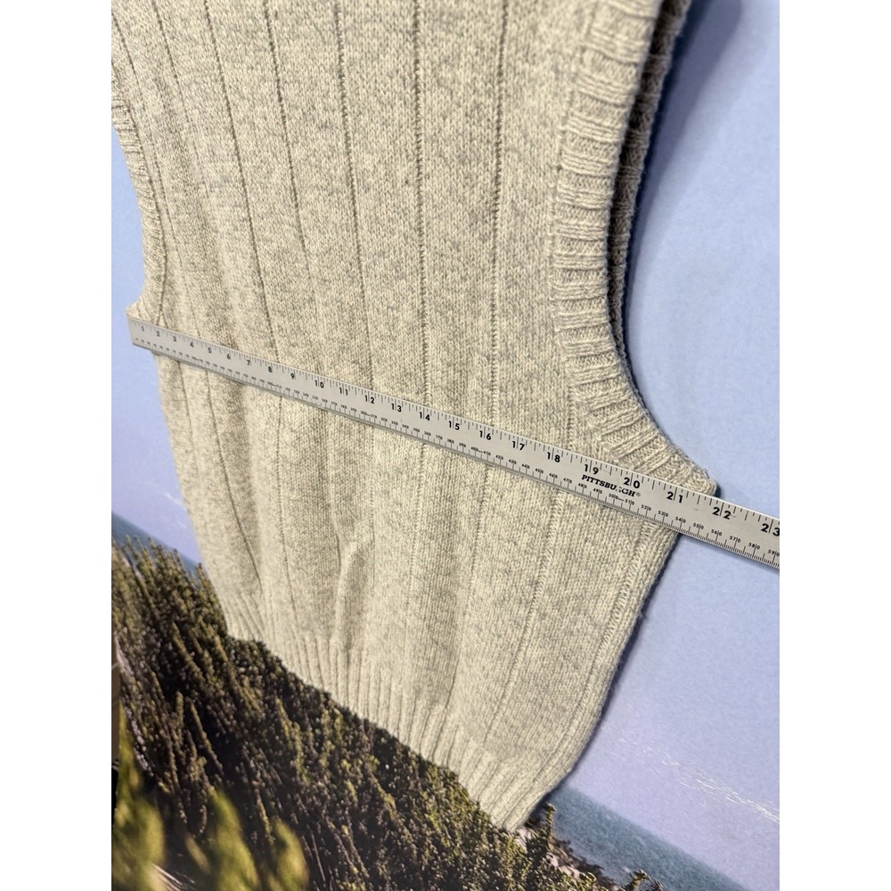 Vtg Eddie Bauer Made In USA Wool Blend Knit Sweater Vest Men's Sz Large Gray - Picture 5 of 6
